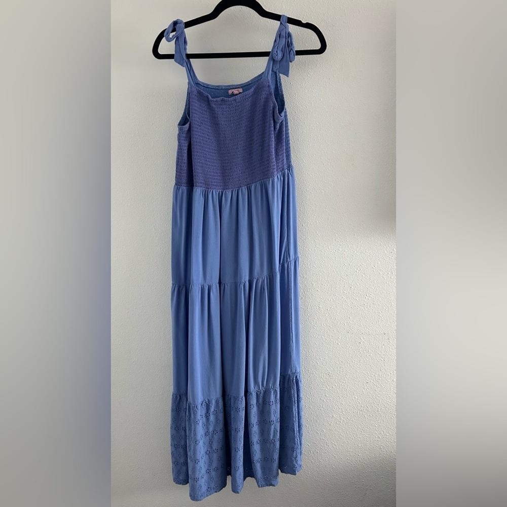 Maurices Periwinkle Smocked Maxi Dress